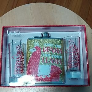 Flask and shot glass set